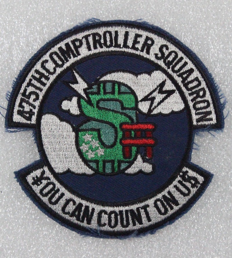 USAF Air Force Patch: 475th Comptroller Squadron