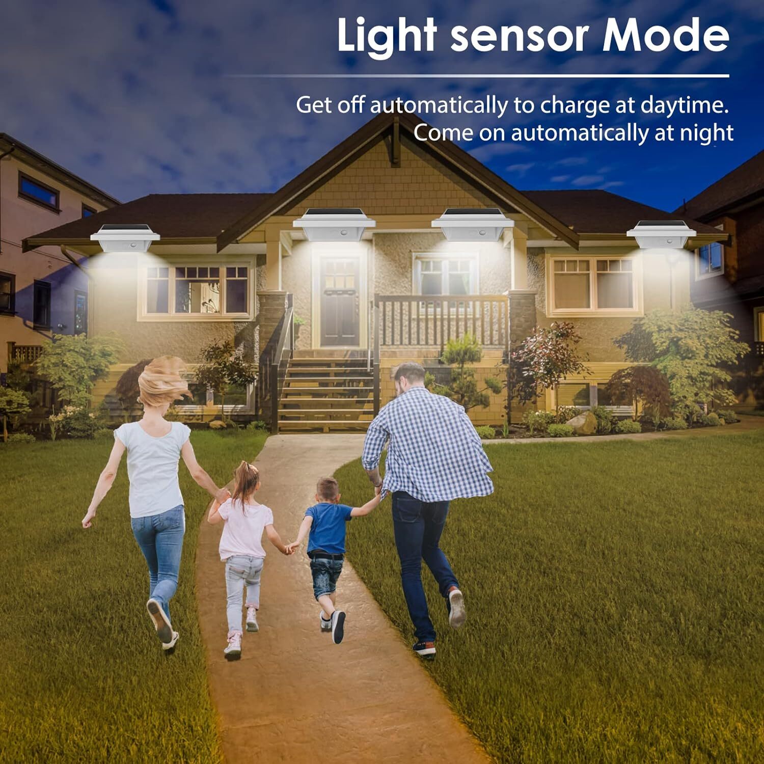 2/4/6PCS 40LEDs Solar Powered Lights for Fence Roof Gutter Yard Roof Wall Lamp