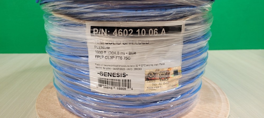 Genesis 18/2 18 AWG 2C Solid Shielded 1000' Plenum Fire Alarm Cable 46021006A