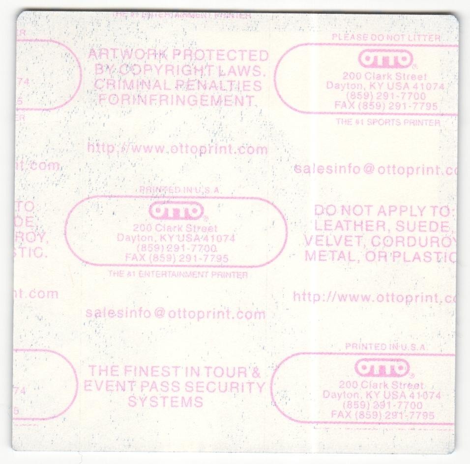 2007 Alter Bridge Concert VIP Backstage Pass Blackbird