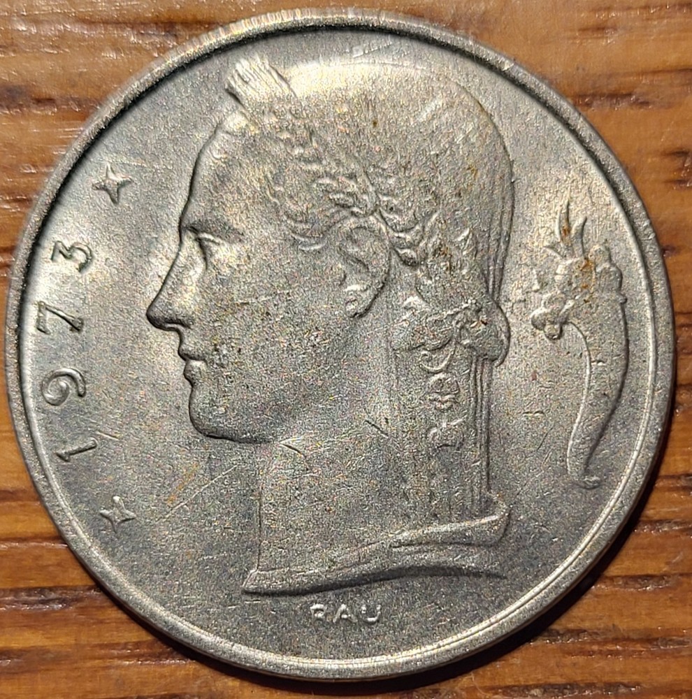1973 Belgium 5 Franc Coin   N5