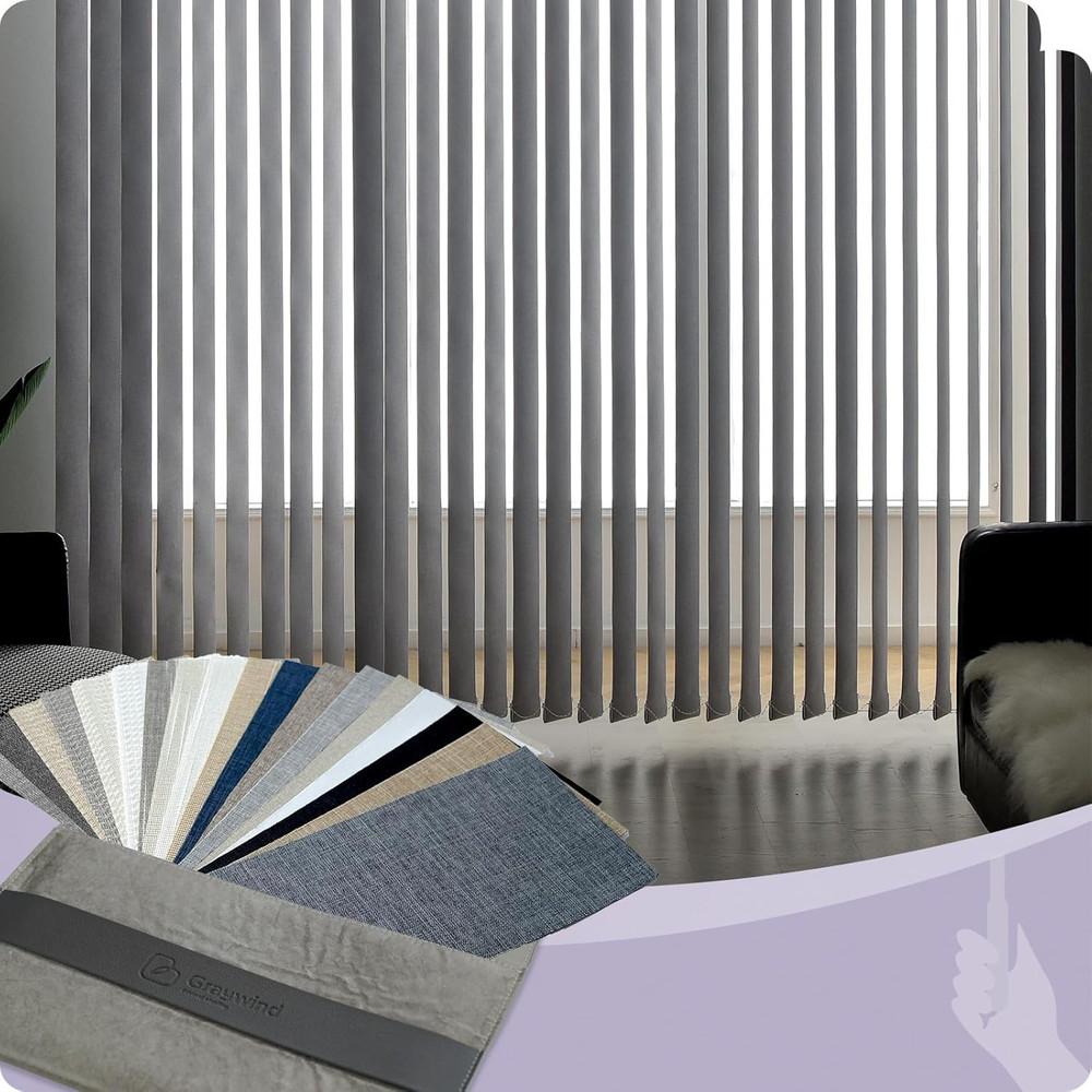 Graywind Manual Vertical Blinds Blackout & Light Filtering Fabric Samples