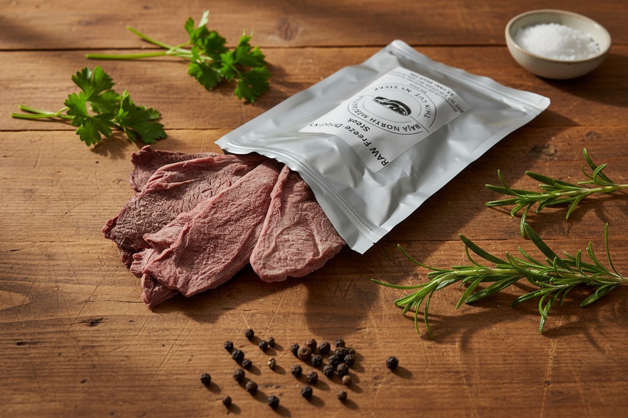 RAW QTY 4 | Freeze-Dries NY Steaks | Thin Cut | 25 Year Shelf Life | USA Product