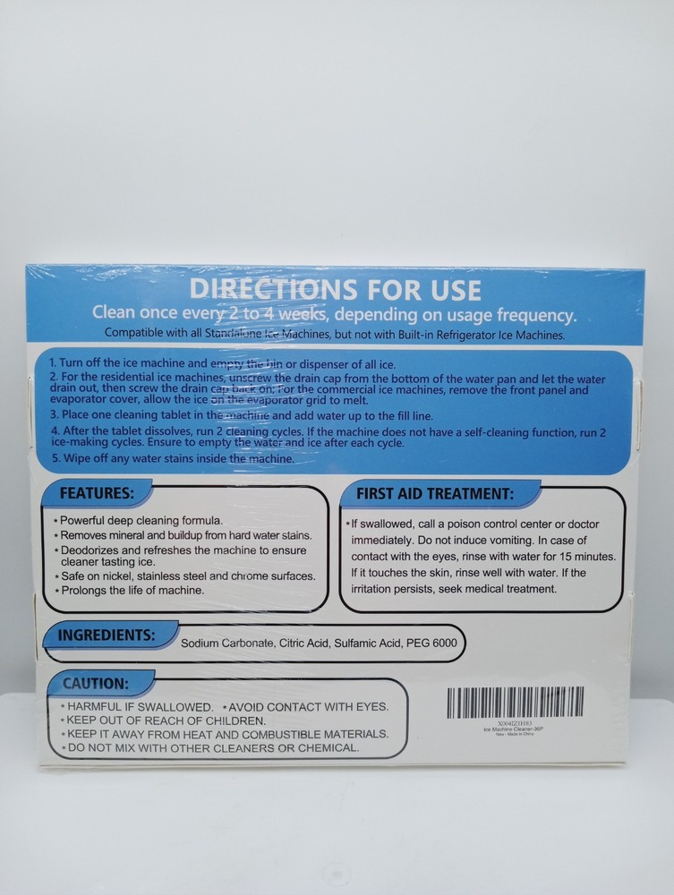 All-in-One Ice Maker Cleaning Tablets, 36 Pack - Easy, Effective Maintenance