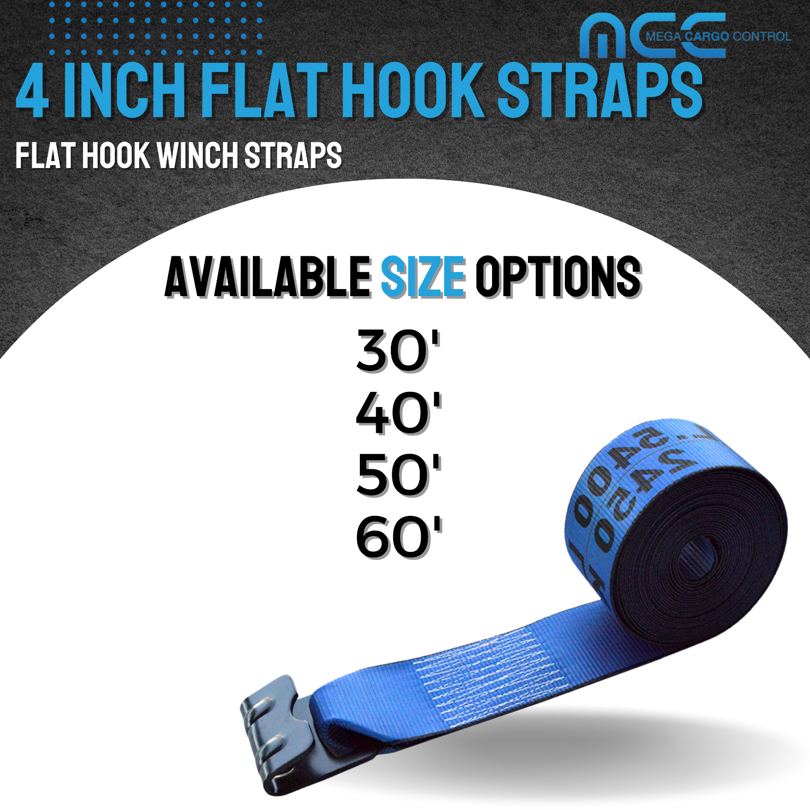 10 Pack 4" x 30' Winch Tie Down Strap w/Flat Hook for Flatbed Truck Trailer Farm