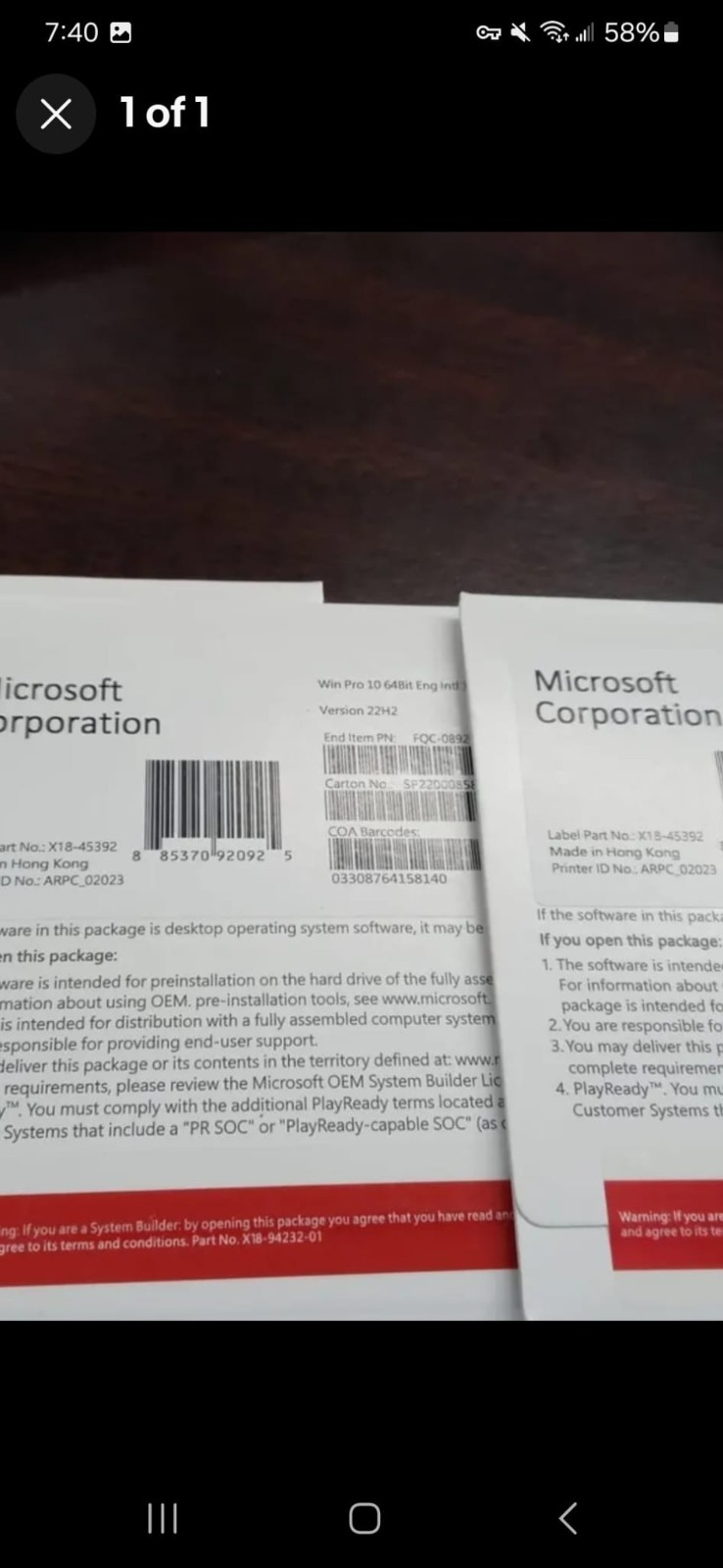 Microsoft Windows 10 Pro 64Bit DVD Genuine License Key Sealed-ships next day