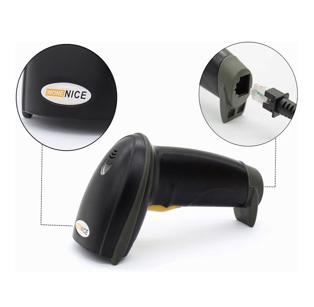 WoneNice Barcode Scanner USB Black WN3300