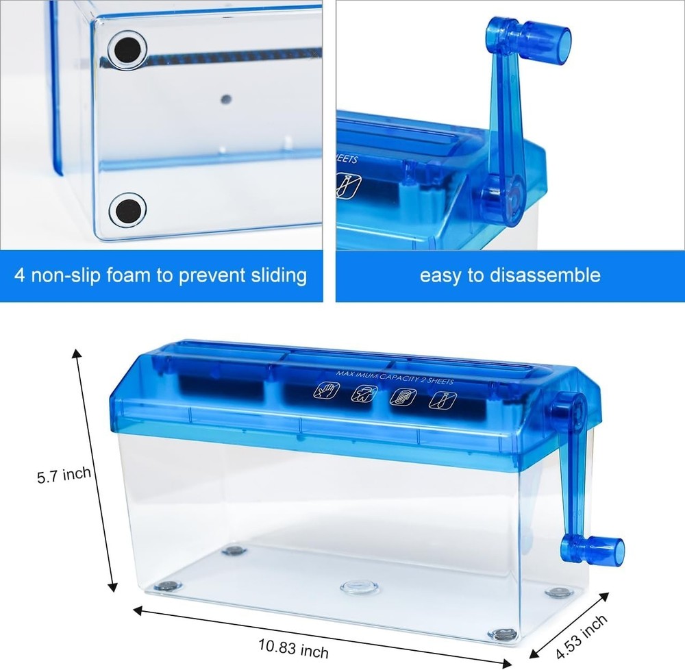 Handheld A4 Paper Cutting Tool with 1.5L Bin – Elegant Shredding Solution