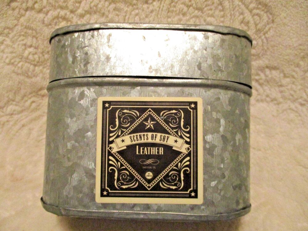 Galvanized Empty Oblong Shape Candle Container~NO CANDLE~EMPTY
