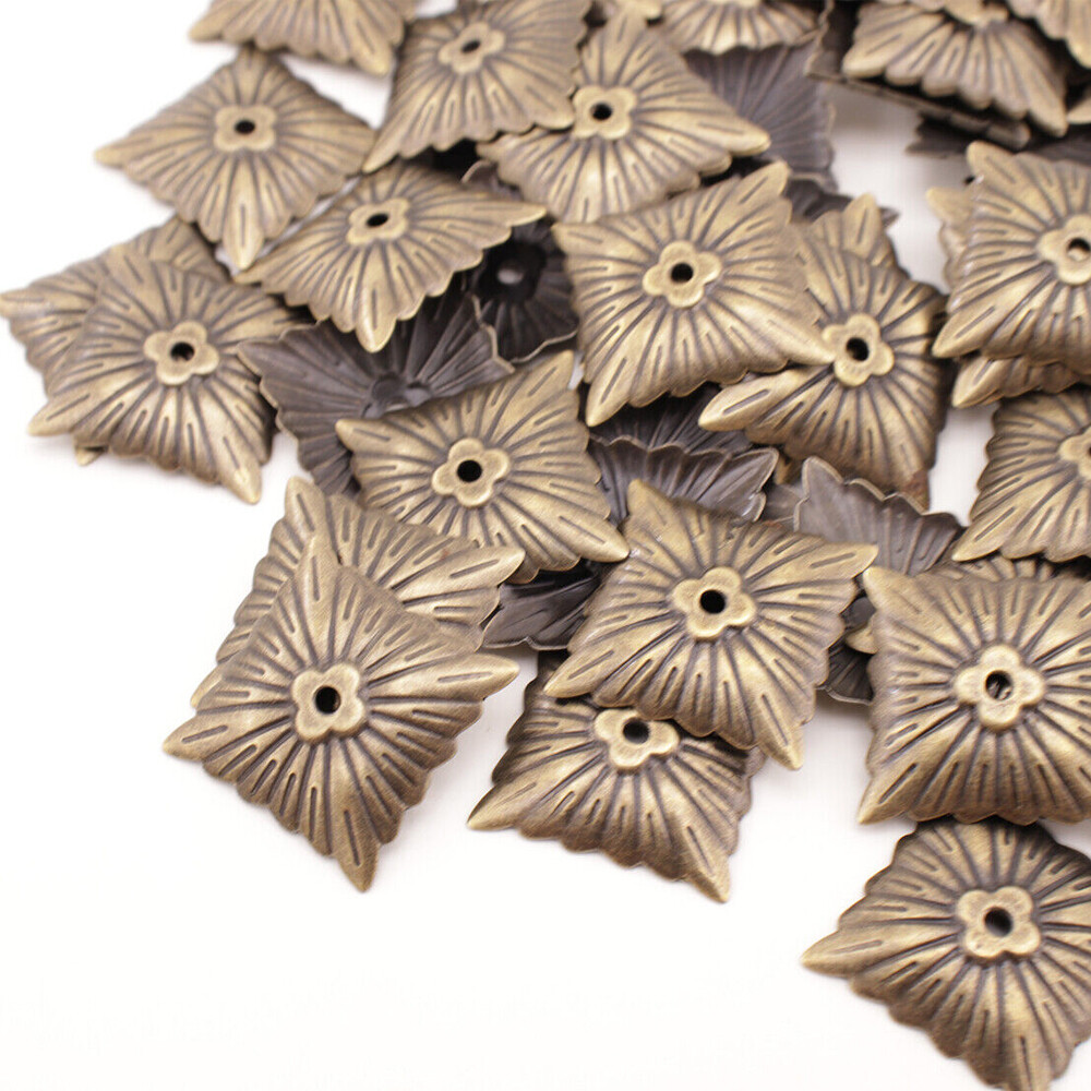 100PCS Square Bronze Antique Upholstery Nails Tack Studs Furniture Decorative US