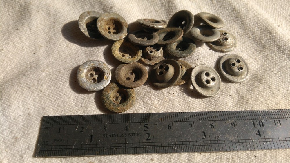WW2 German buttons from trenches