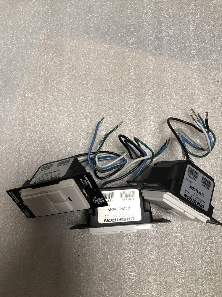 3 Crestron CLW-SLVDW (White) 3 Button Dimmer removed 100% working