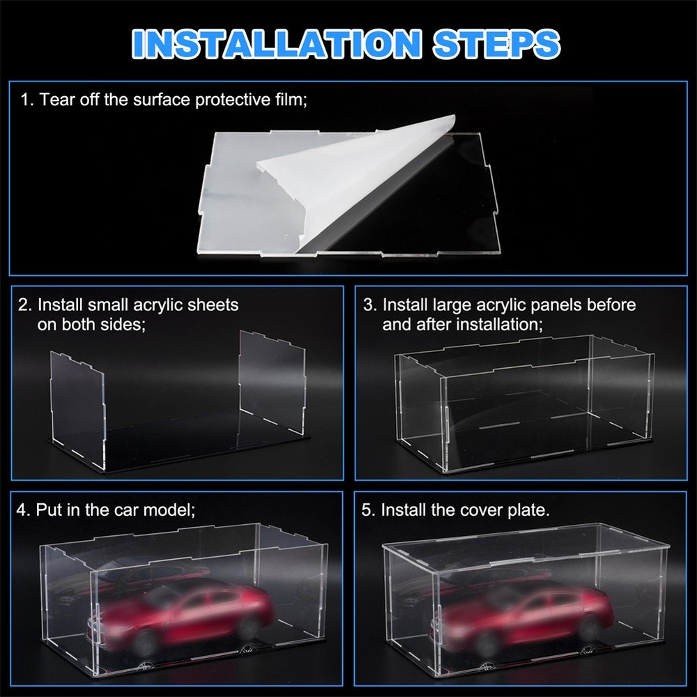 Acrylic Display Case 1: 18 Model Car Display Case Clear Storage Stand Box