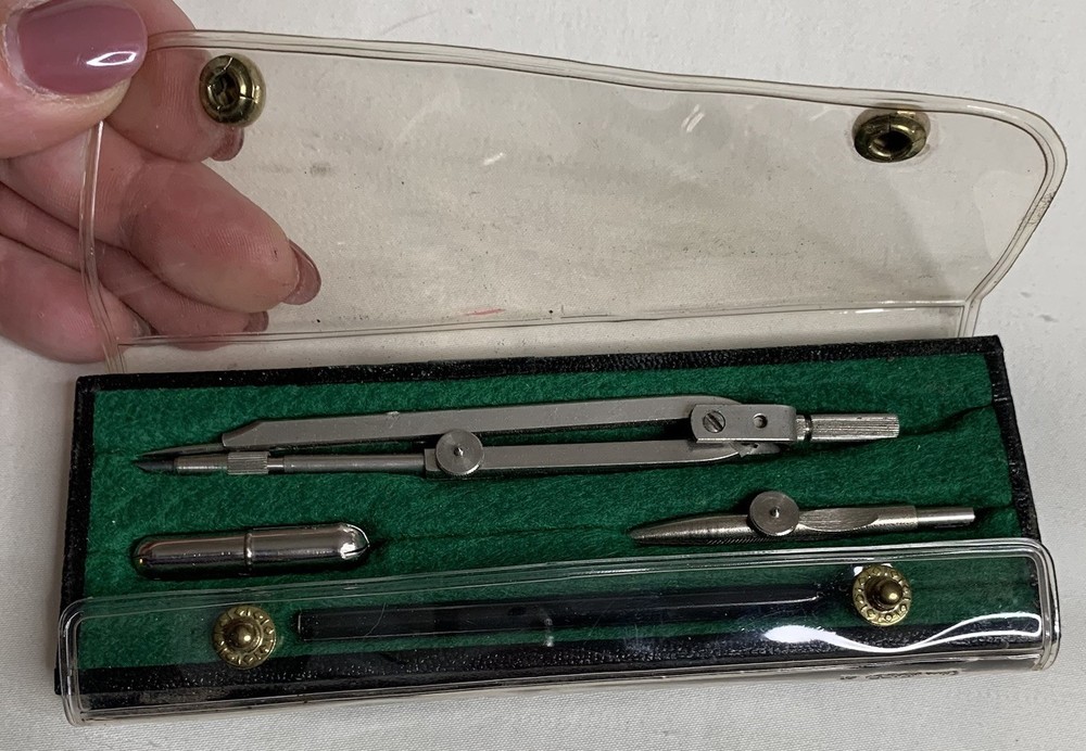Vtg Compass Drafting Set w/Case, Made in Germany