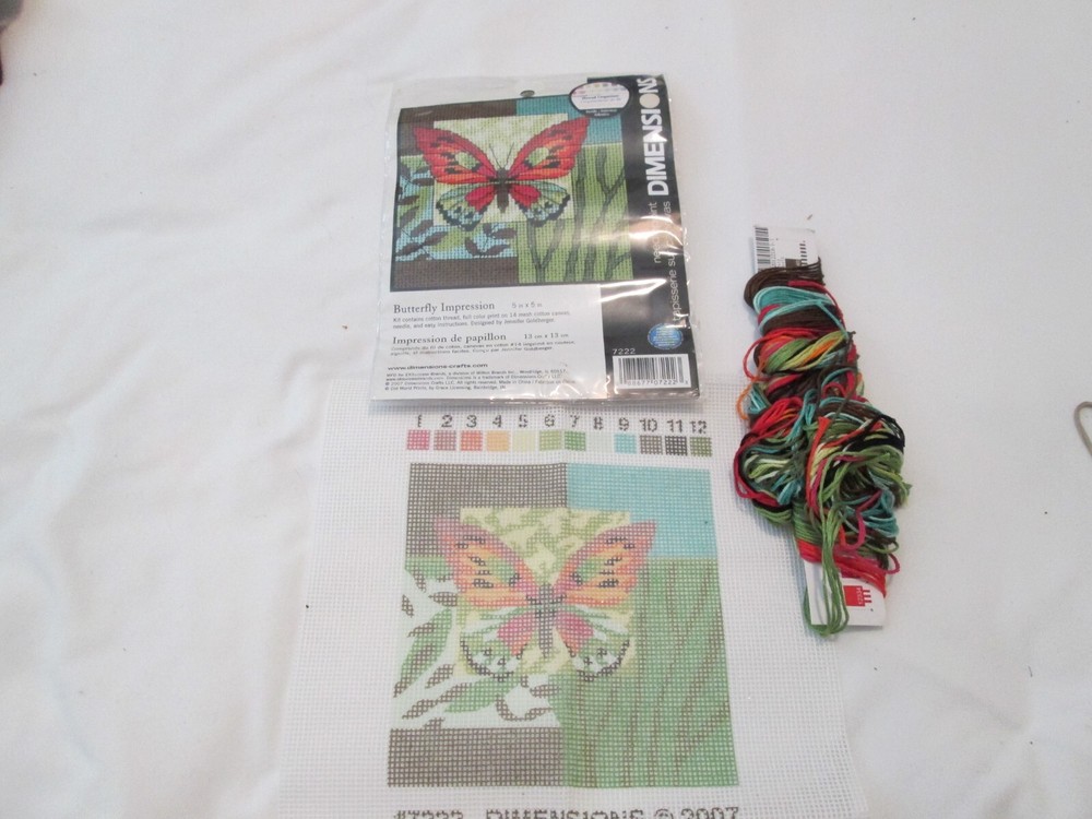 BUTTERFLY IMPRESSION-DIMENSIONS-NEEDLEPOINT KIT