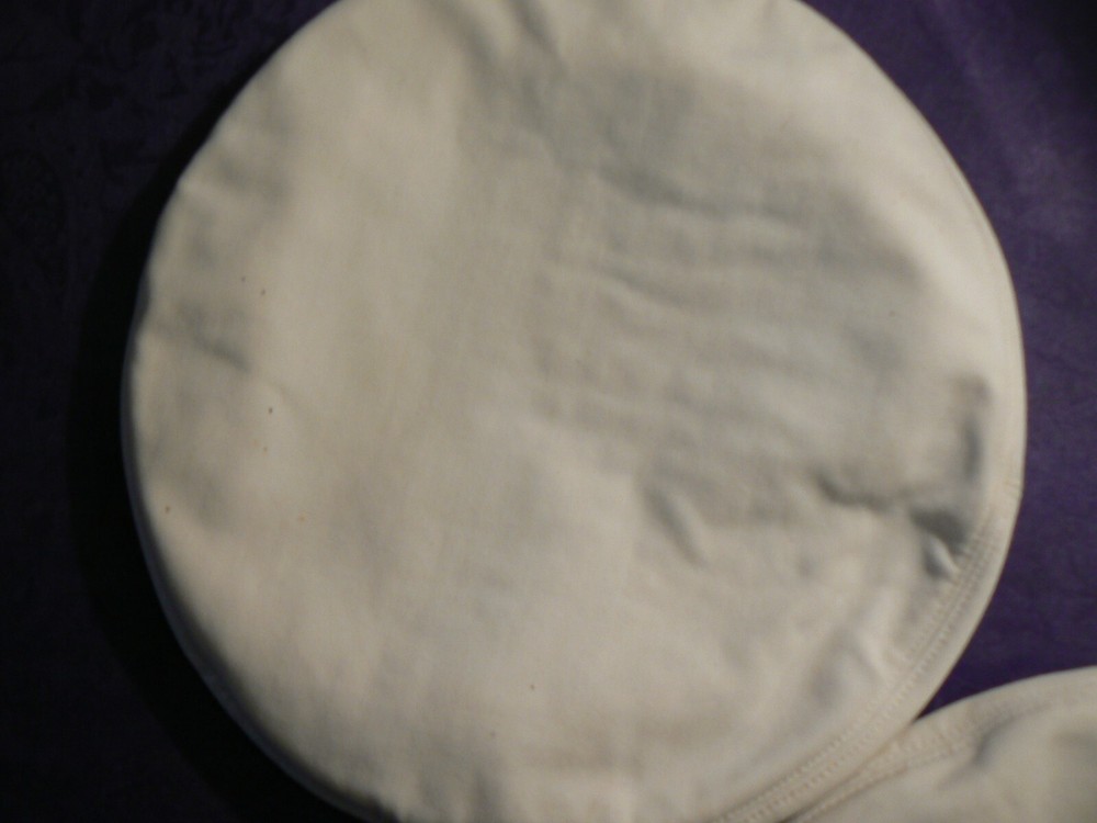 TWO WHITE BERET COVERS with BUTTONS