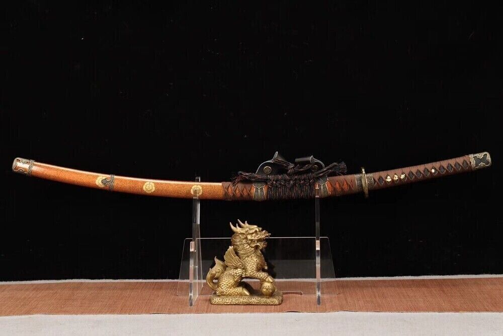 T10 Steel Katana Battle Ready Sharp Japanese Samurai Tachi Sword Real Hamon