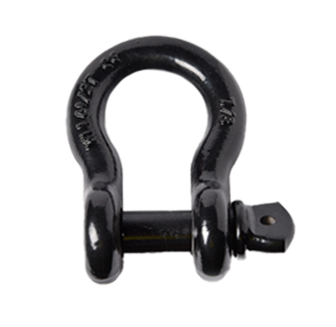 7/8" Black D-Ring Bow Shackle Screw w 1" Pin Clevis Rigging Hummer Towing 6.5Ton
