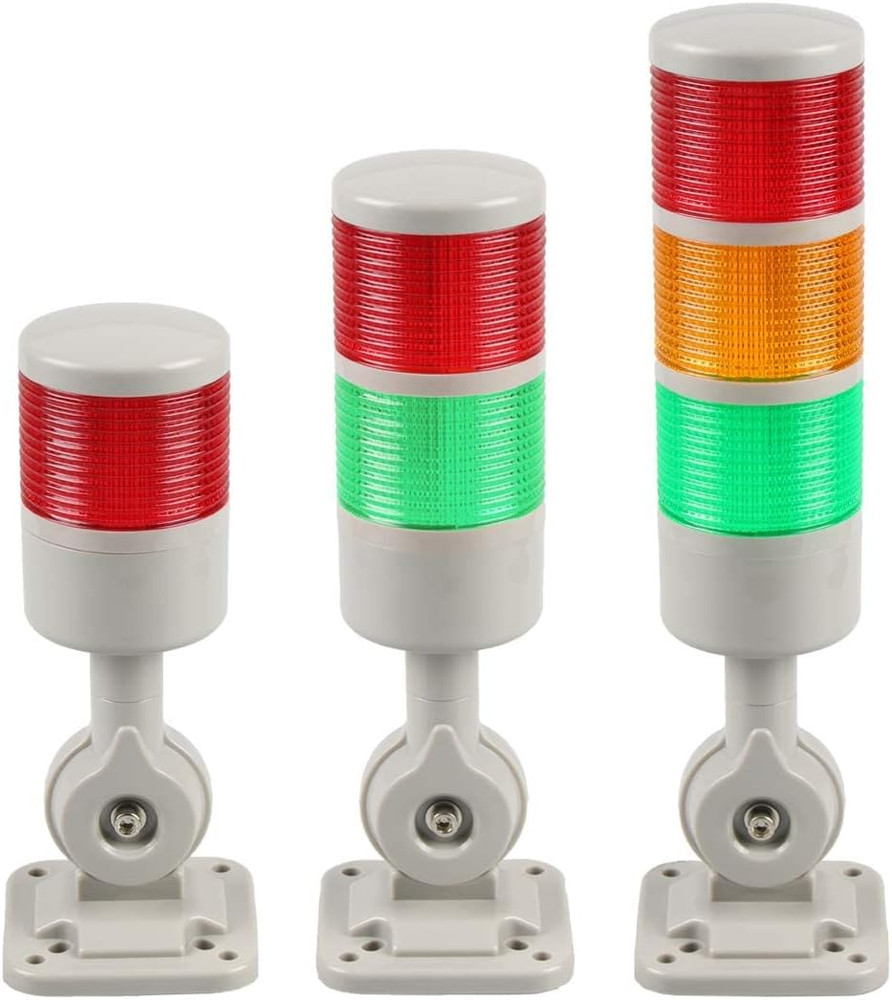 Stack Lights, Industrial Signal Tower with Rotatable Base, Steady/Flashing Light