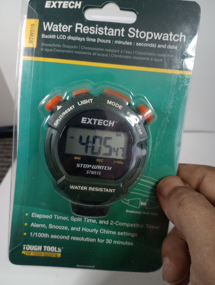 Extech STW515 Stopwatch/Clock with Backlit Display
