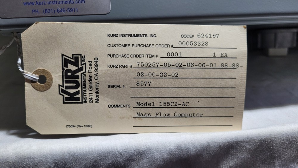 KURZ 155C-2 Mass Flow Computer (155C2-AC)