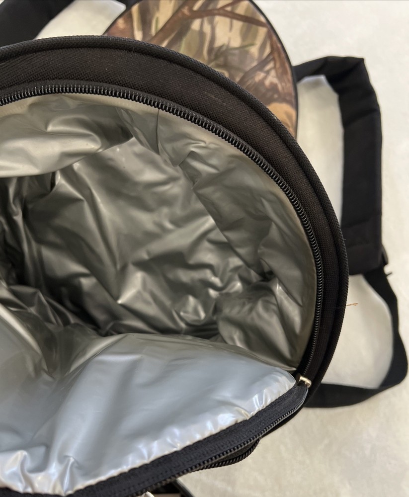 Silver Wolf Camo Camping Backpack With Round Grill/Cooler Combo