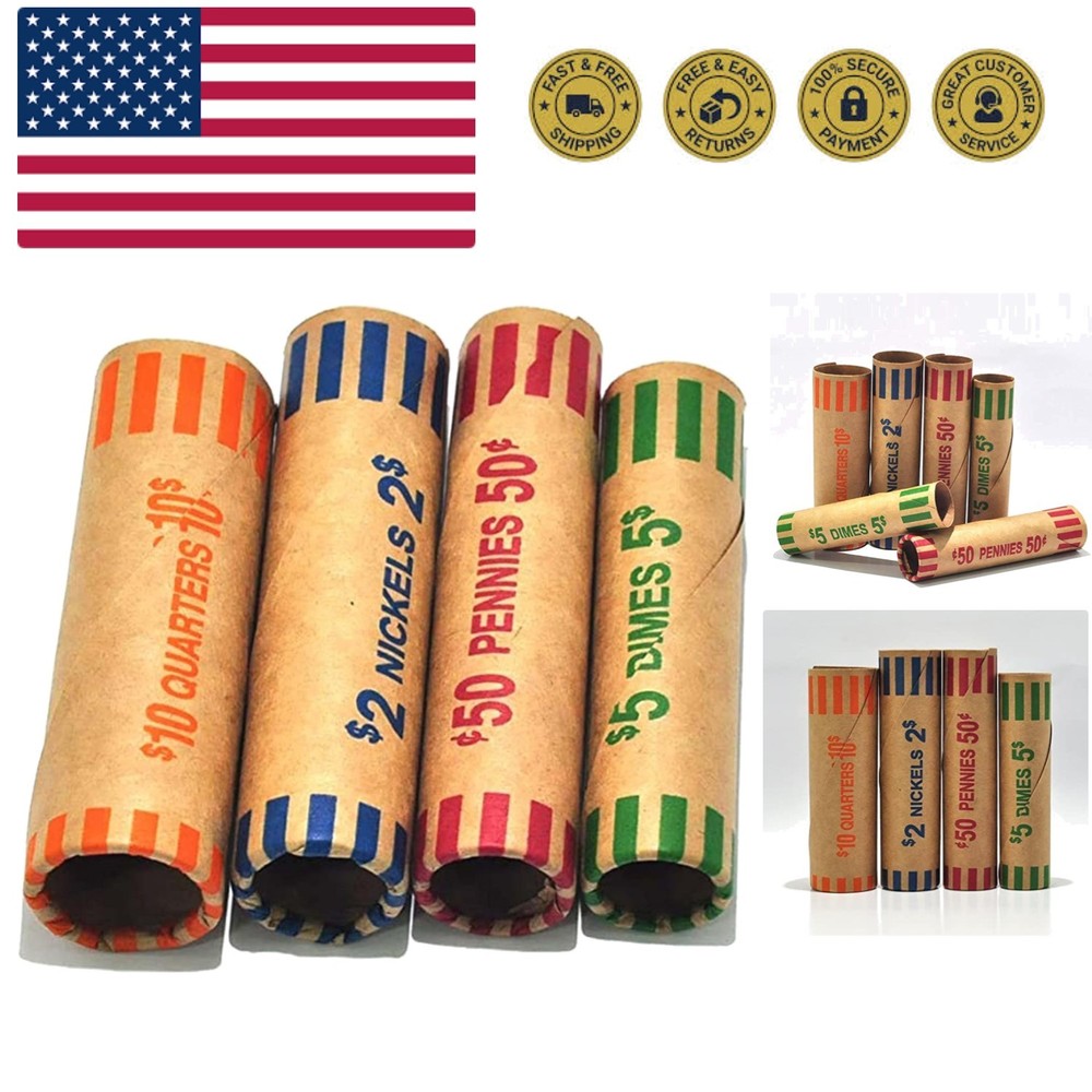 Comprehensive 128 Assorted Coin Wrapper Rolls - For Every Collector's Need