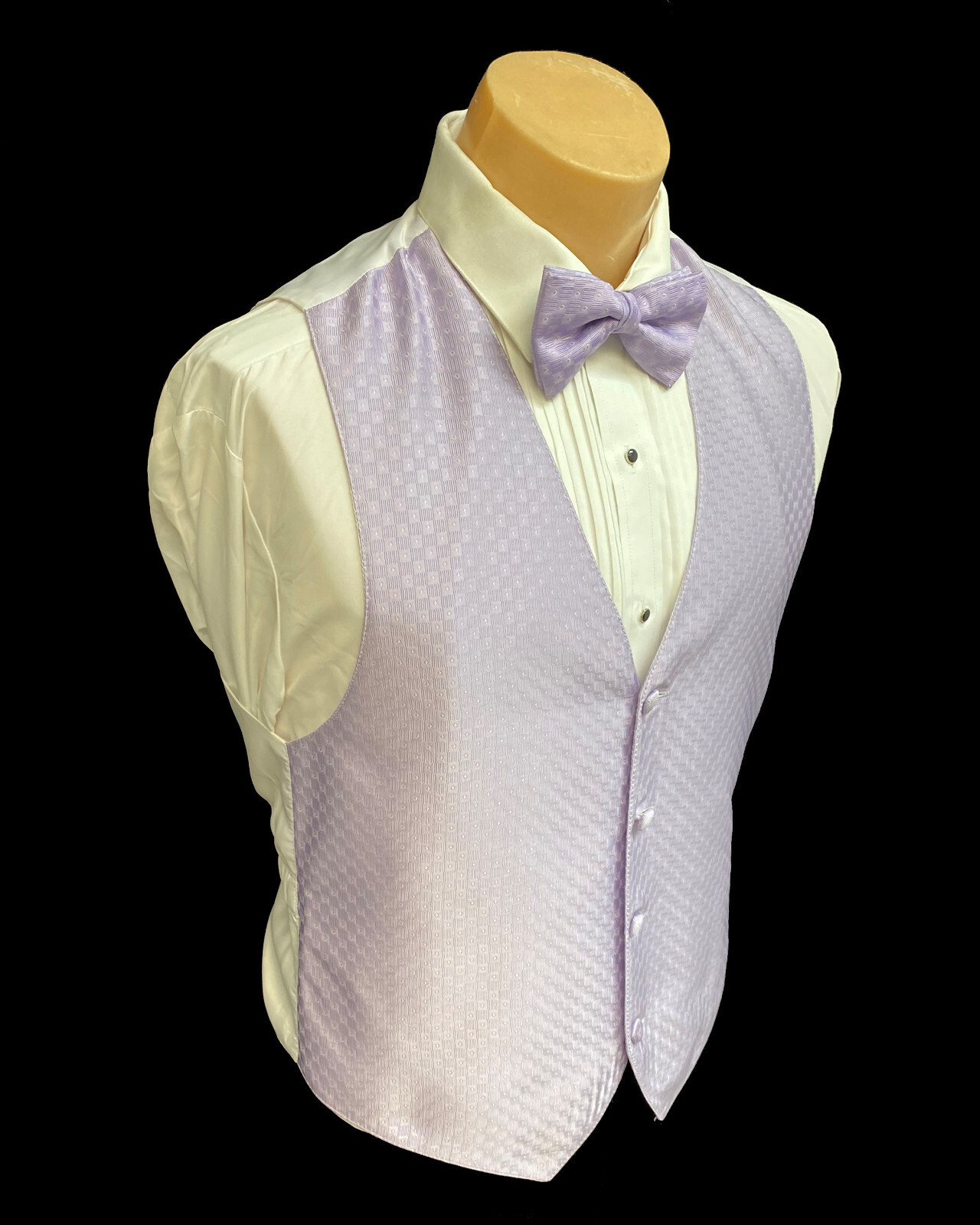 Men's Light Purple Tuxedo Vest & Bow Tie Groom Party Wedding Prom Large L