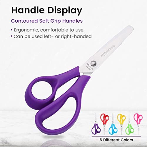 24Pack Sharp Scissors with Ergonomic Handle for Office Home School Sewing Fabric