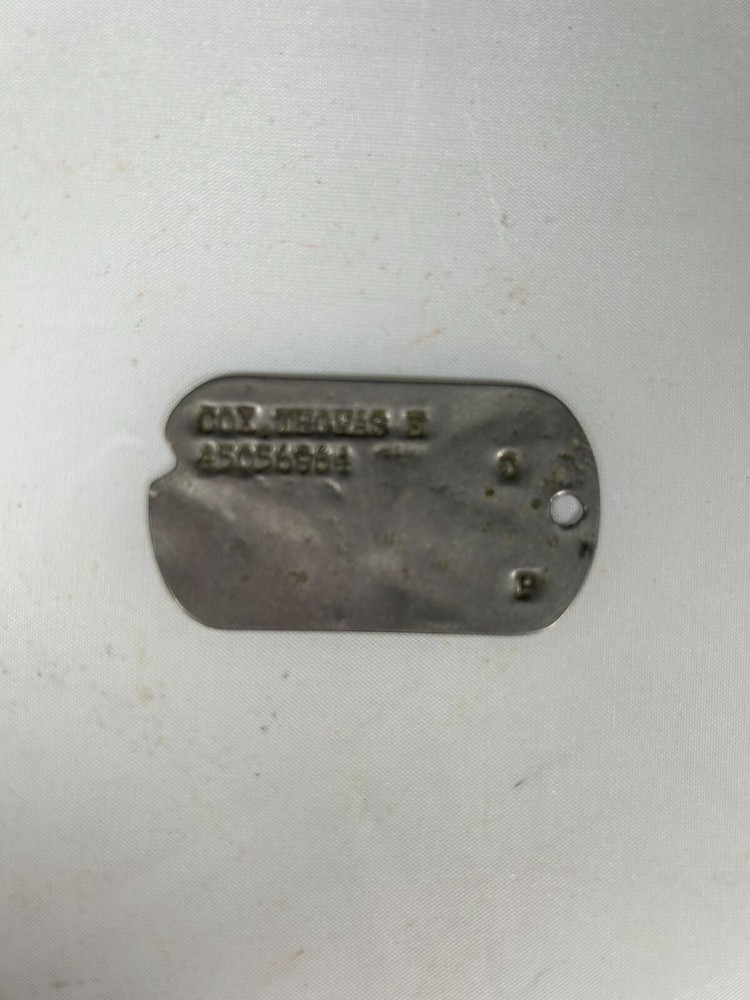 Vintage World War II WWII Aluminum Dog Tag Notched