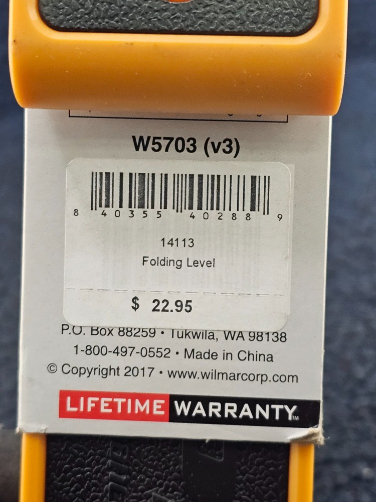 Performance Tool PT W5703: Folding Level 24" Level for Corners & Edges Yellow