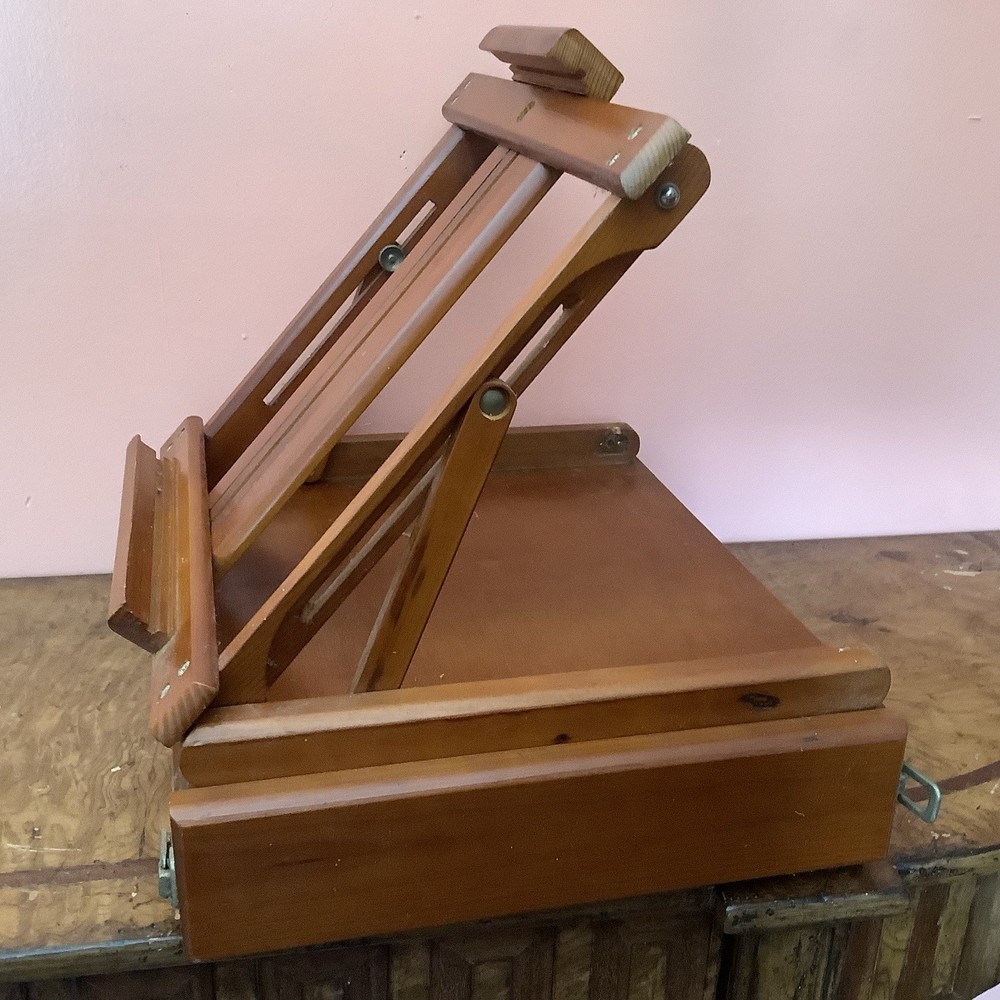 Wood Easel Table-Top Model Adjustable Portable With Double Drawer Handle