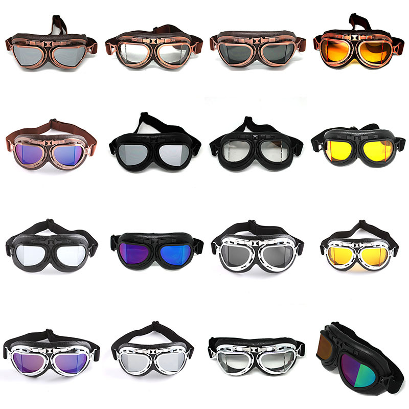 Motorcycle Scooter Mopeds Bike Vintage Aviator Pilot Style Cruiser Goggles NEW