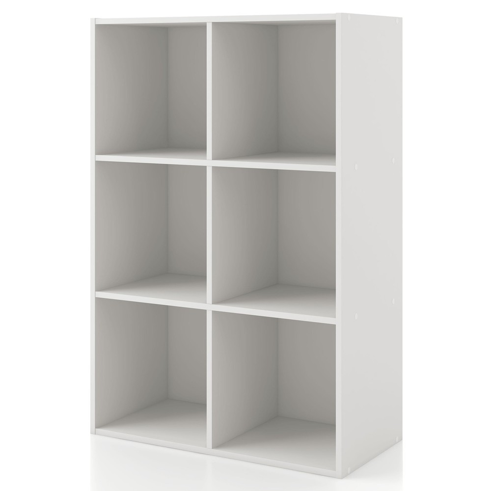Brooks Stackable 6-Cube Wood White Bookcase
