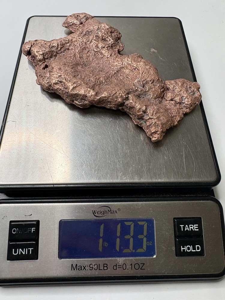 Pure Solid Native Michigan Copper Specimen Keweenaw Peninsula Display Mineral