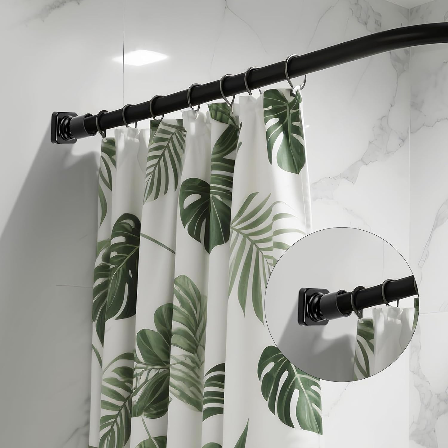 Angled Shower Rod Mount for Sloped Walls - 25Mm Shower Bracket & Swivel Joints w