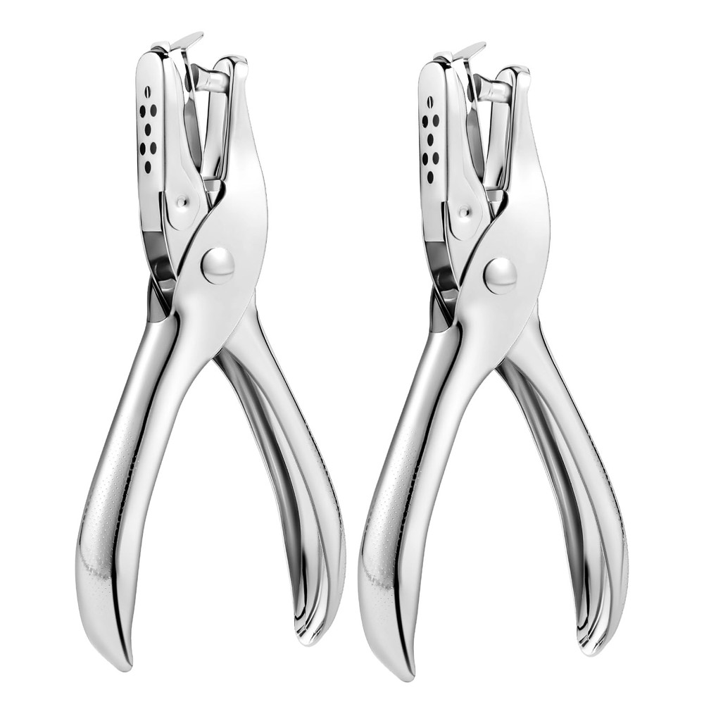 2 PCS Hole Punch,1/4 Inch Single Puncher with 8-Sheet Silver