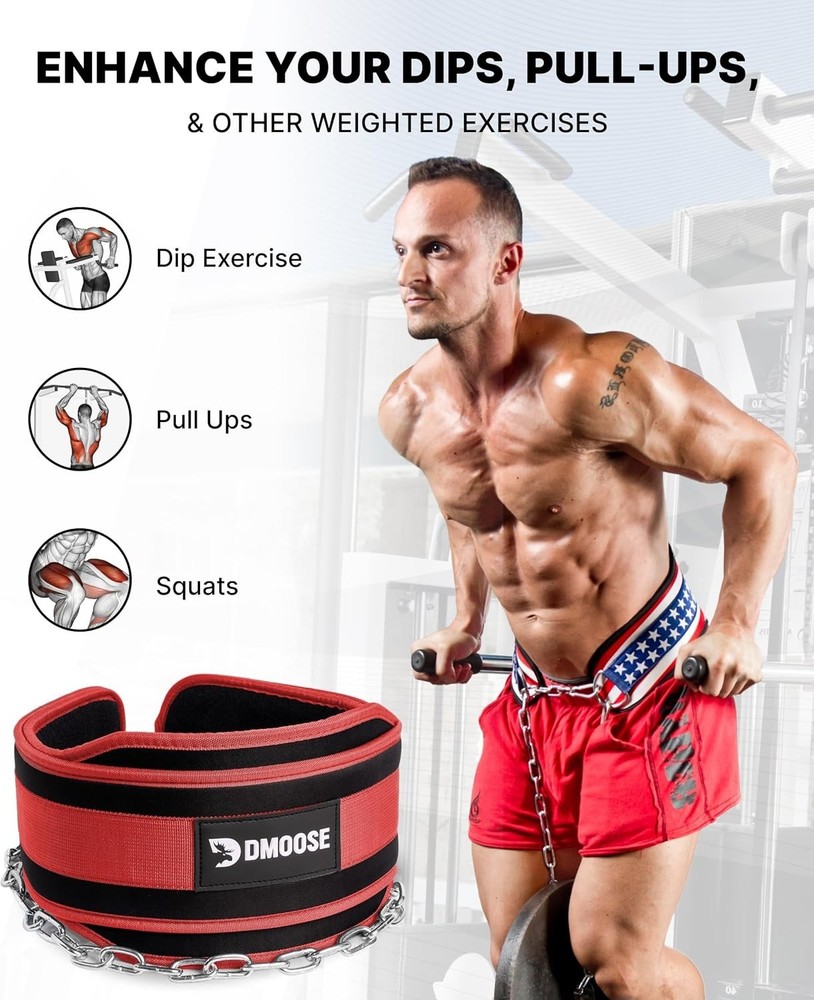 Strength Training Dip Belt with Steel Chain