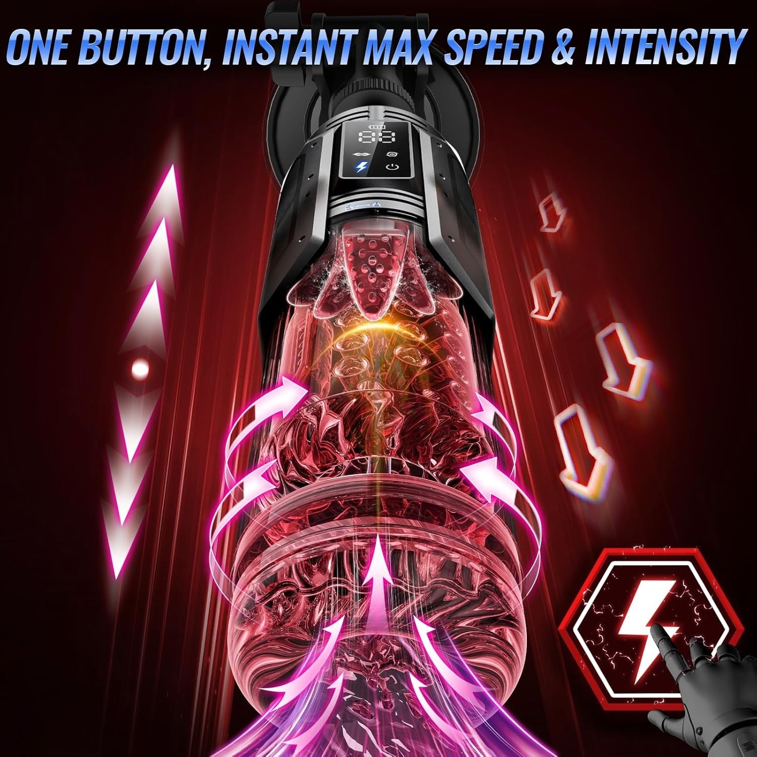 Male Masturbaters Automatic HandsFree Rotating Cup Thrusting Stroker Lubricants