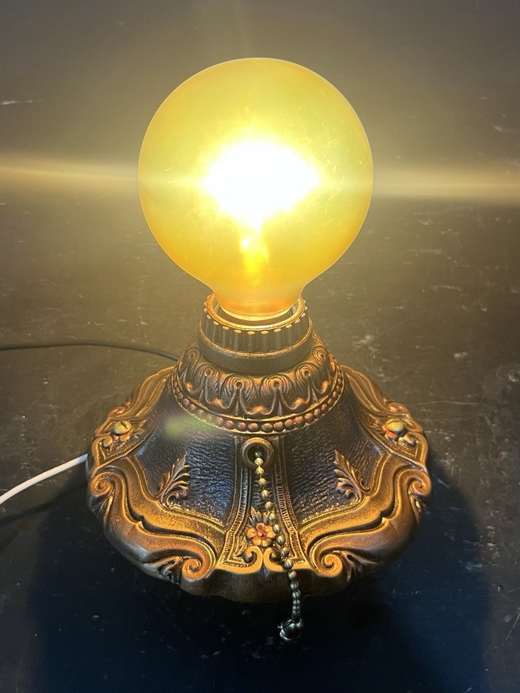 Antique Polychrome Finish Single Socket Flush Mount Fixture Rewired 57H