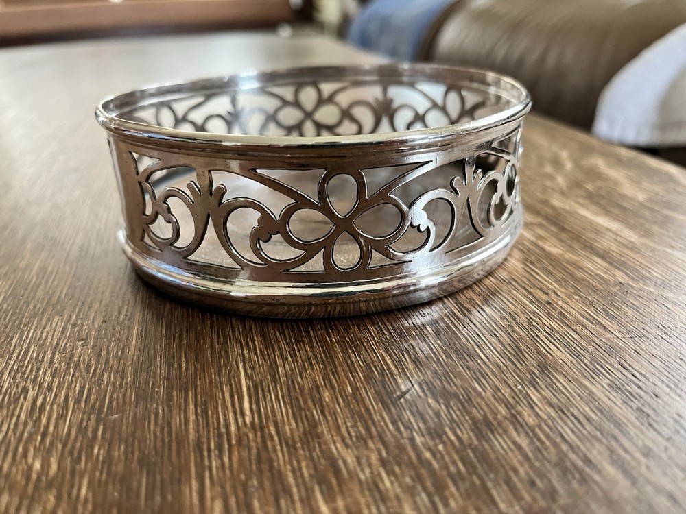 English SILVER Wine Coaster