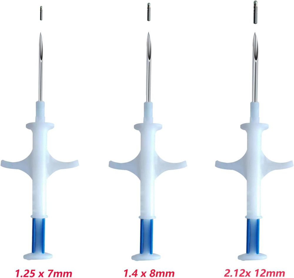 Microchip ID Bioglass Transponder Tag Injectable with Sharp Needle 5 Pack Mini S