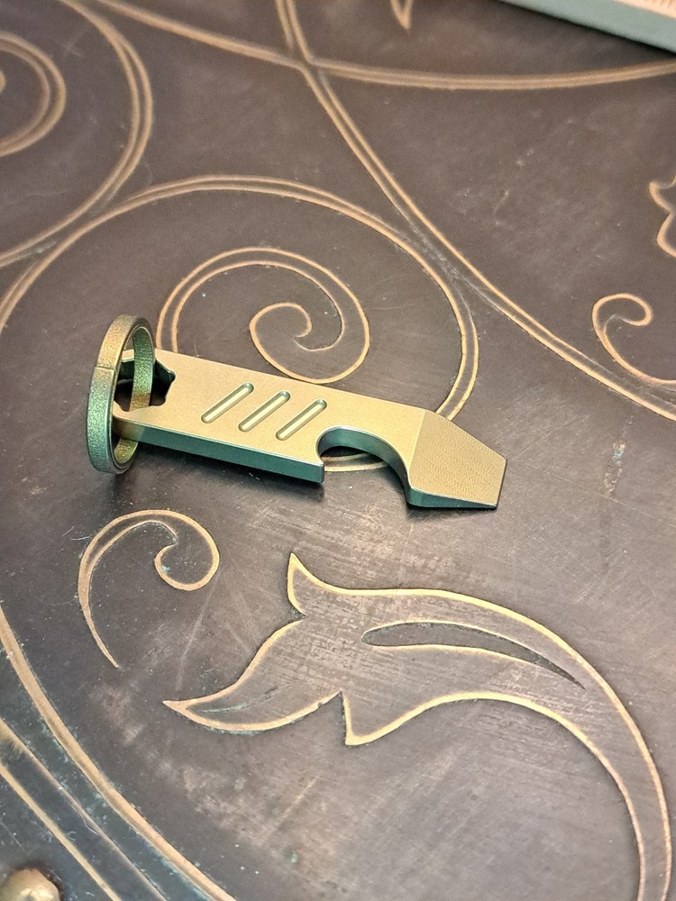 Mini EDC Anodized Gold Titanium Keychain Bottle Opener