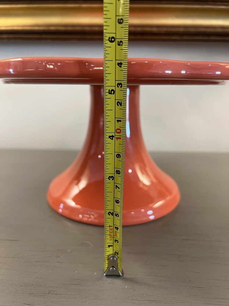 Threshold Cake Stand Persimmon Orange Ceramic Stoneware Scallop Edge Platter