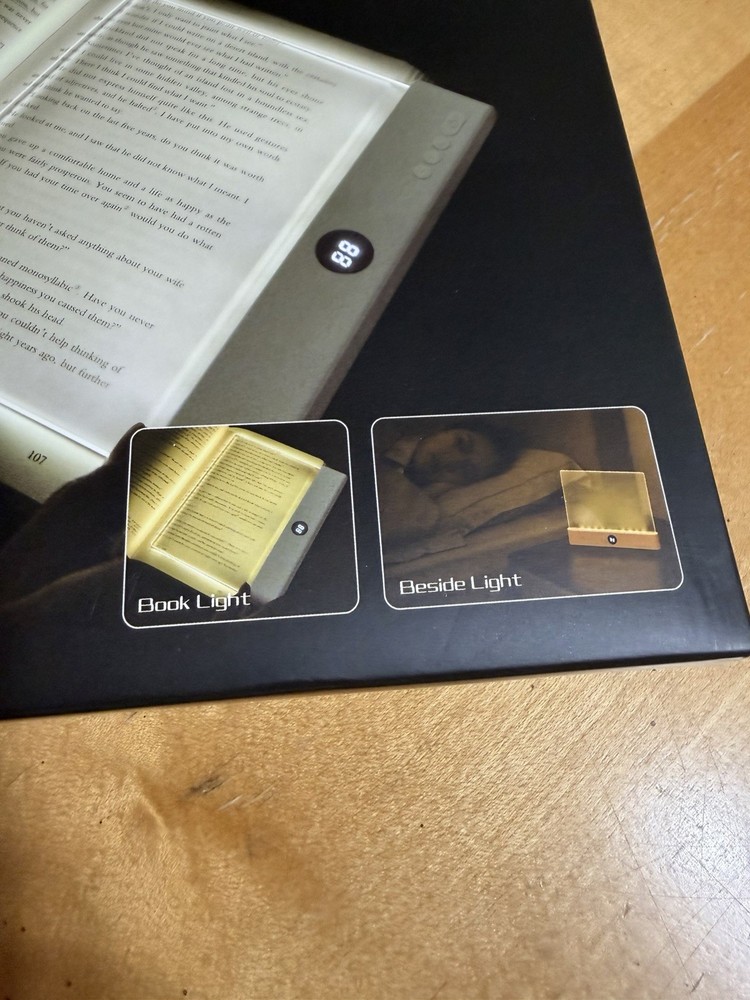 Book & Bedside Light, New in Box, 3 Color Lighting, Timer