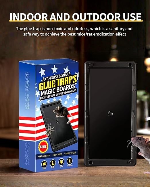 Rat Mouse Glue Traps for Indoor, Pre-Scented Mouse Trap