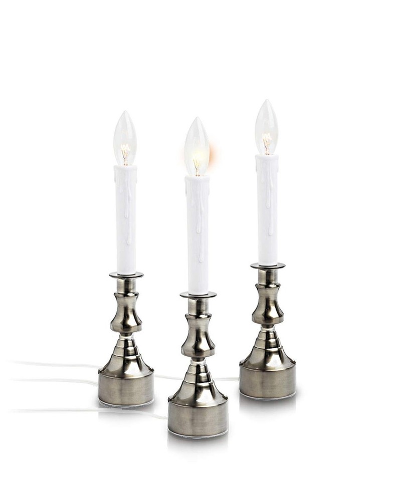 Dimmable Window Candle Electric with Multi Timer IR Controller, Brush Nickel ...