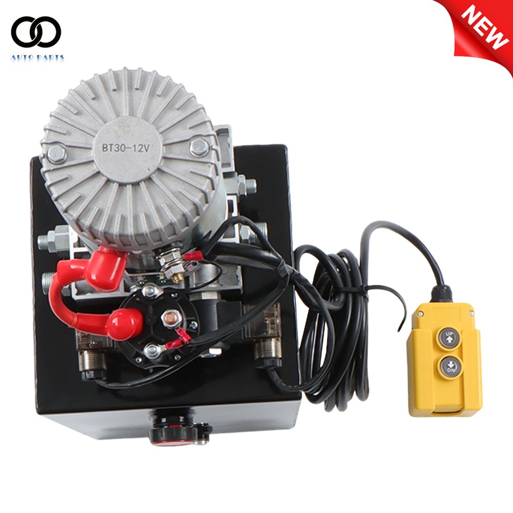 15 Quart Double Acting Hydraulic Pump Dump Trailer Power Unit DC 12V Unit Pack