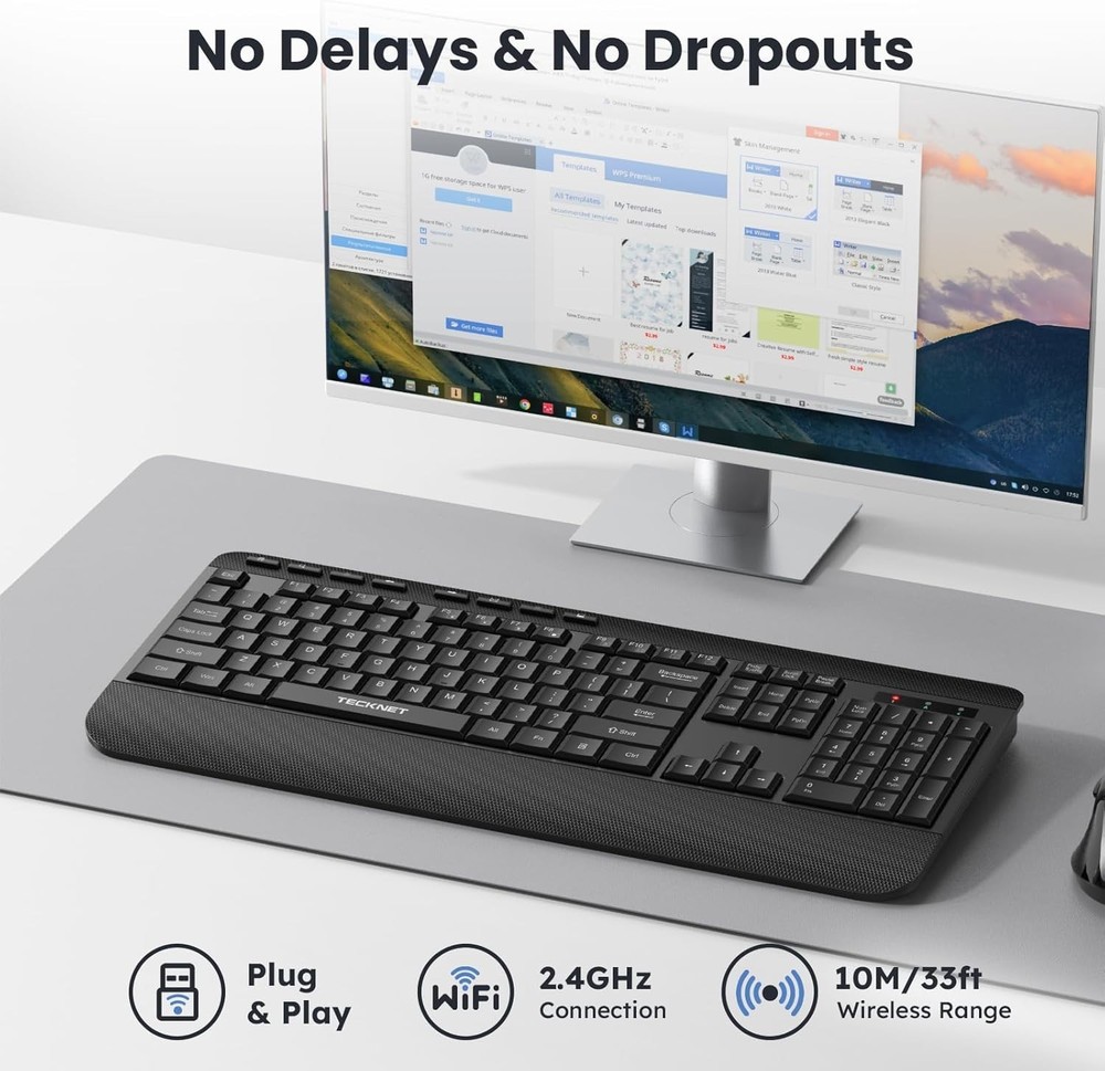 TeckNet ET-8138 2.4GHz Wireless Keyboard (112 Keys)