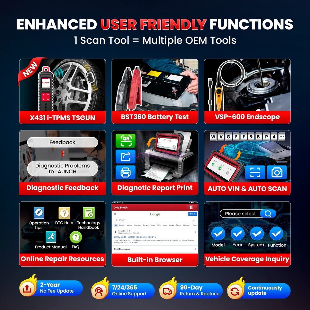 2026 LAUNCH X431 CRP919E BT Car Diagnostic Coding Tool All System OBD2 Scanner*